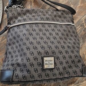 Dooney & Bourke Black and Brown Monogram Shoulder Bag